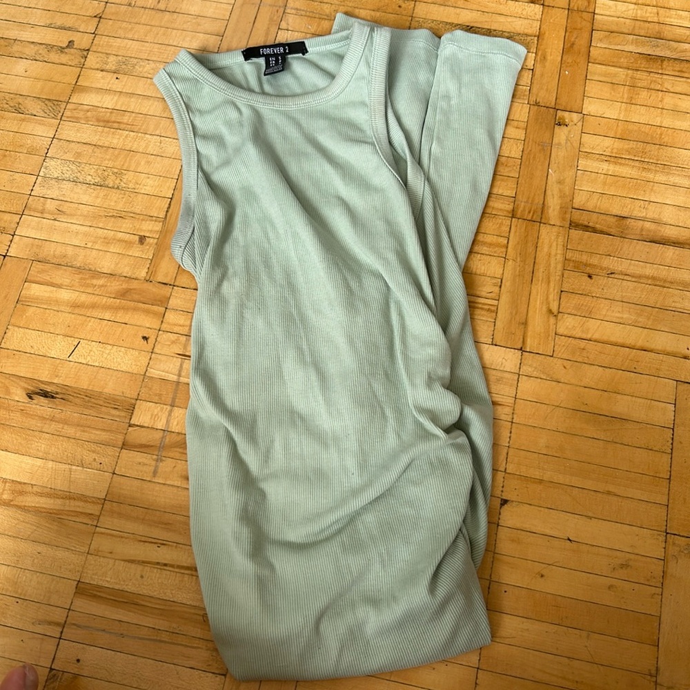 Green long dress